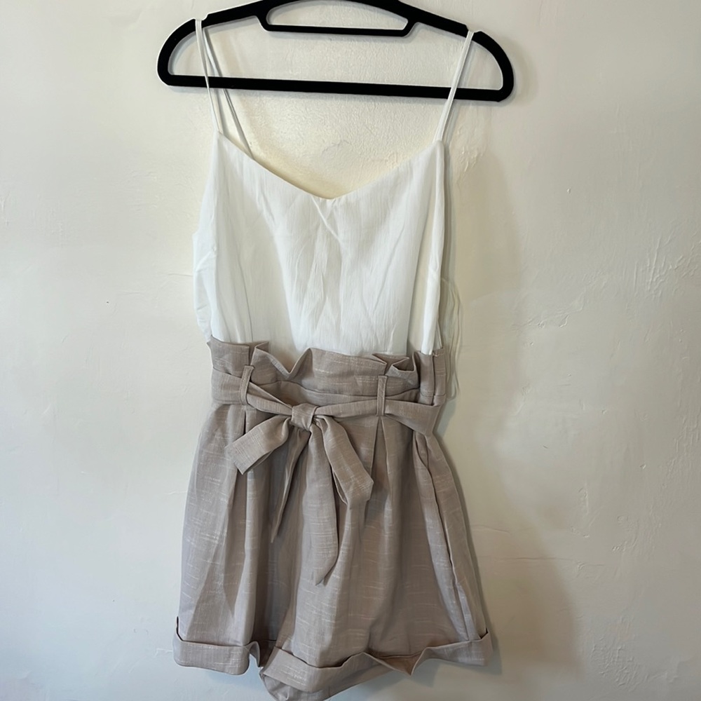Romper, white and cream, NWT, Large
